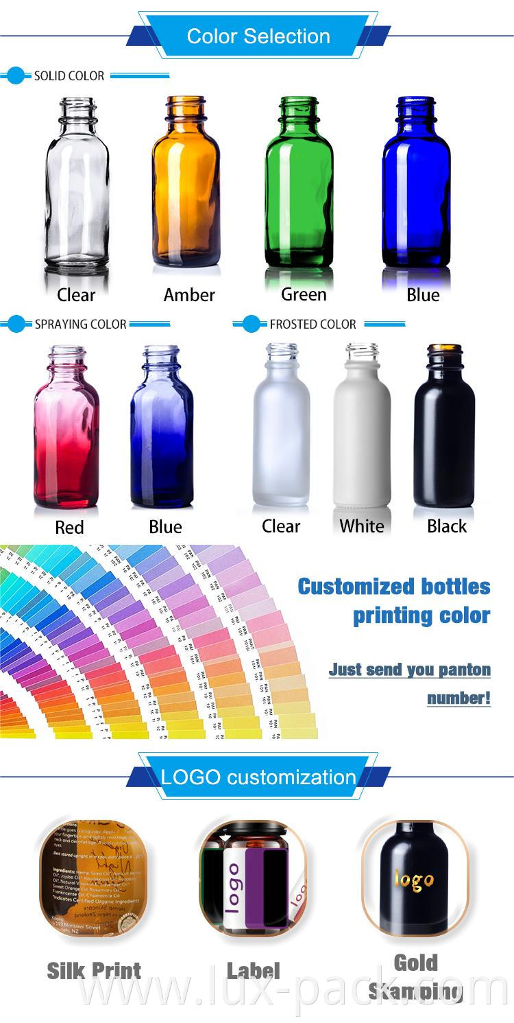 Essential oil packaging 5ml 10ml 15ml 20ml 30ml clear green blue amber glass dropper bottle